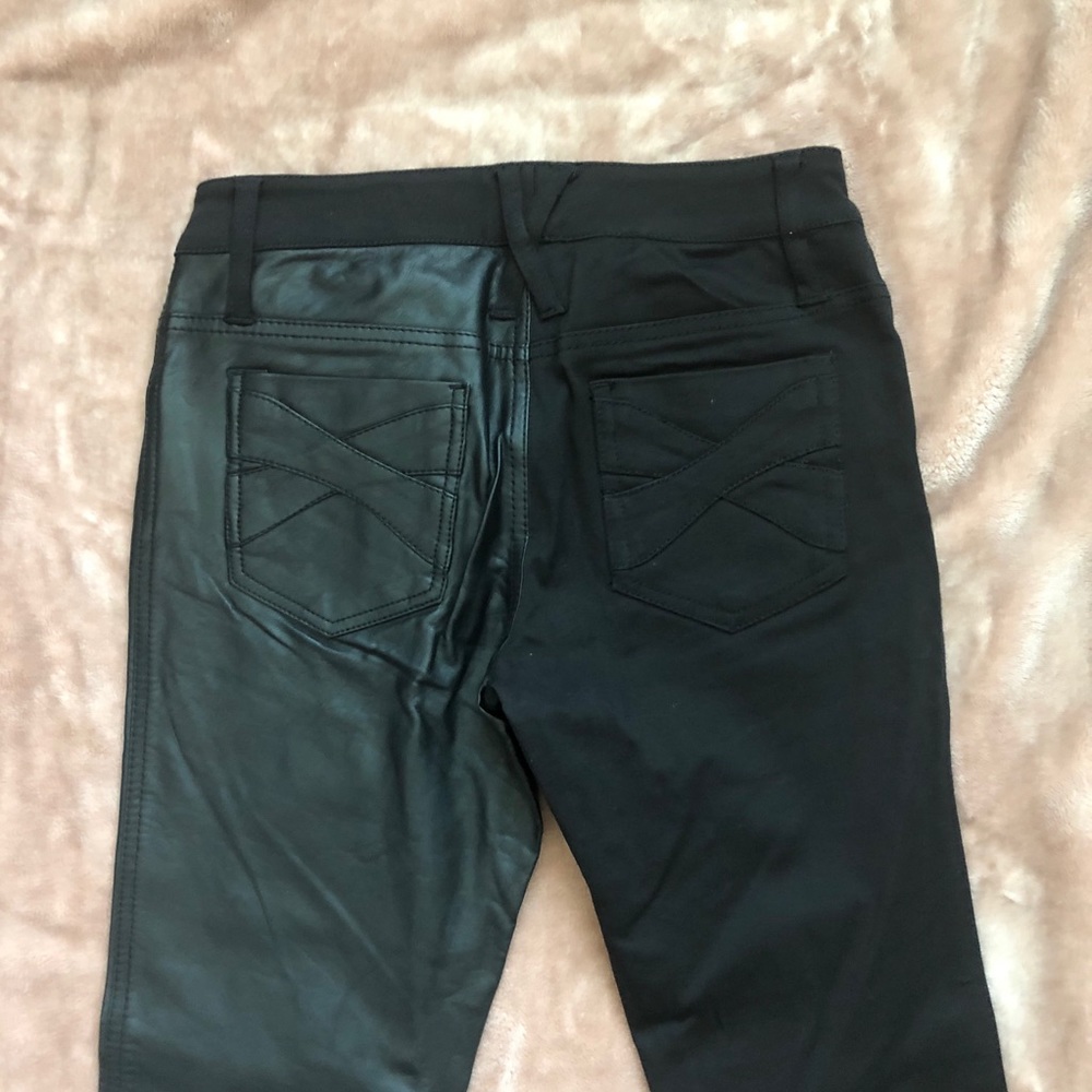 Hot Topic Royal Bones Black Split Leather Jeans - image 4